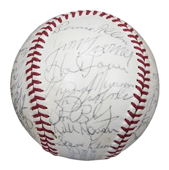 1972 New York Yankees Team Signed OAL Cronin Baseball With 33 Signatures Including Munson, Howard & Murcer (Beckett)
